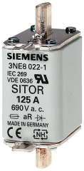 Siemens 3NE1022-0 SITOR SİGORTA; 690V AC; gR/gS; 125A; BOY:00
