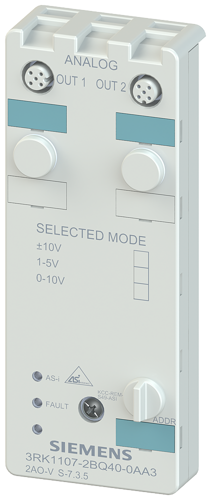 Siemens 3RK1107-2BQ40-0AA3 AS-I K60 Slave 2AO - ± 10 V / 0..10 V / 1..5 V
