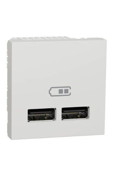Schneider (NU341818) Yeni Unica, 2xUSB Şarj Prizi 1A Type A 2 modül, Beyaz