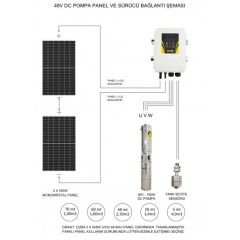 HEGEL SOLAR DALGIÇ POMPA DC 4'', 48V 750W Qmax:4m3/h, Hmax:80m SOLAR DALGIÇ POMPA 4'', 48V 750W 15,5A, VMP 48-96V, VOC<100V, PV PANEL >1,3*POMPA GÜCÜ, Qmax:4m3/h, Hmax:80m, ÇIKIŞ 1,25''/2''