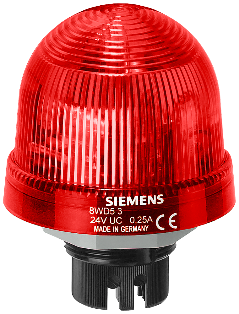 Siemens 8WD5320-5AB 8WD Entegre LED'li Tekli Sinyal Elamanı, Kalıcı Işıklı, Kırmızı