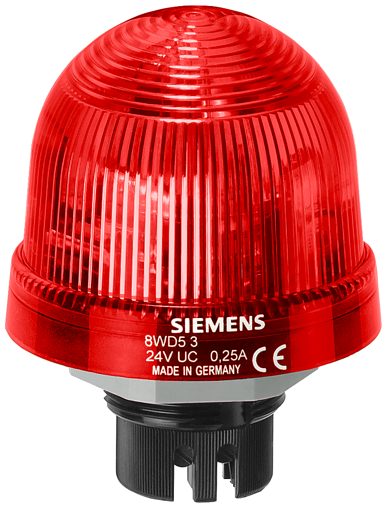Siemens 8WD5300-1AB 8WD, BA15d Ampul/ LED Uyumlu (LED ya da Ampül Ayrı Sipariş Edilir) , Tekli Sinyal Elemanı ,12-230VAC-DC, IP 65, Kalıcı Işıklı, Kırmızı