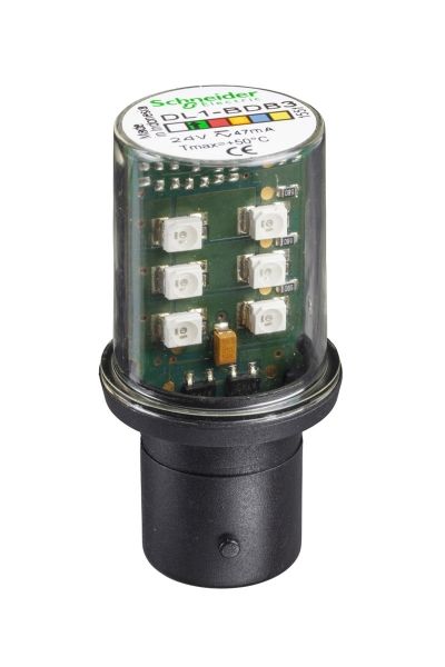 Schneider (DL1BDB3) GREEN LED BULB FOR SIGNALLING BA 15D 24