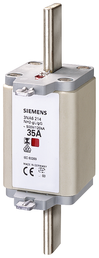 Siemens 3NA6240 STEATİT(SERAMİK) GÖVDELİ NH-BIÇAKLI SİGORTA BUŞONU; 200A; BOY 2; GENİŞLİK 47.2mm; İLAVE ÖN YÜZEY BAYRAK GÖSTERGELİ İZOLE KAPAKLI TİP