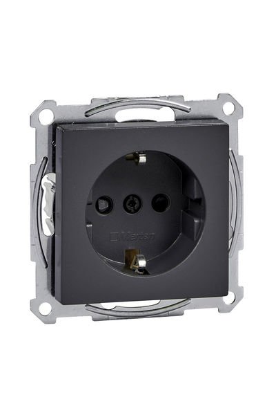 Schneider (MTN2300-0414) Topraklı Priz, çocuk korumalı, System-M, Antrasit