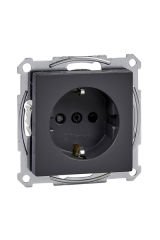 Schneider (MTN2300-0414) Topraklı Priz, çocuk korumalı, System-M, Antrasit