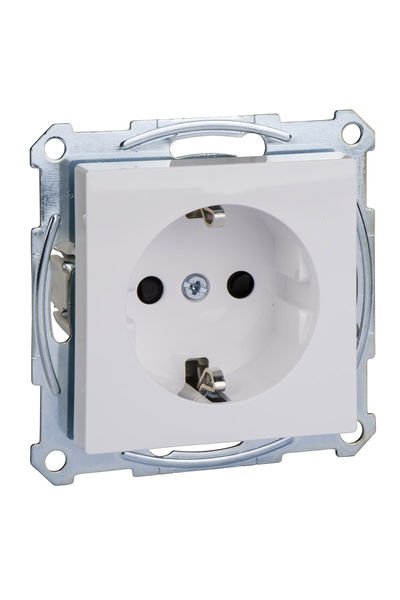 Schneider (MTN2300-0325) Topraklı Priz, çocuk korumalı, System-M, Aktif Beyaz
