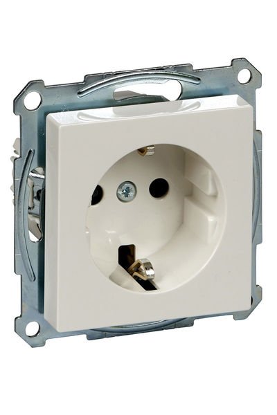 Schneider (MTN2300-0319) Topraklı Priz, çocuk korumalı, System-M, Beyaz