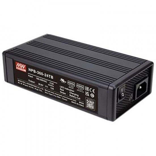 MEANWELL MEANWELL 360W 13,8V 20A AC-DC AKÜ ŞARJ CİHAZI 360W / 90-264VAC & 127-370VDC, 
13.8 VDC, 20A, 180 x 96 x 49 mm 
Şarj Cihazı