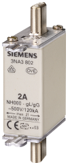 Siemens 3NA3810 STEATİT(SERAMİK) GÖVDELİ NH-BIÇAKLI SİGORTA BUŞONU; 25A; BOY 000; GENİŞLİK 21mm