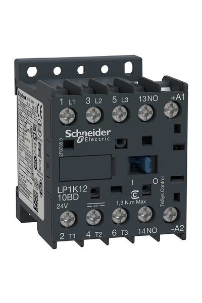 Schneider (LP1K1210ED) TeSys K Kontaktör 3P 12A AC3 48VDC 1NA