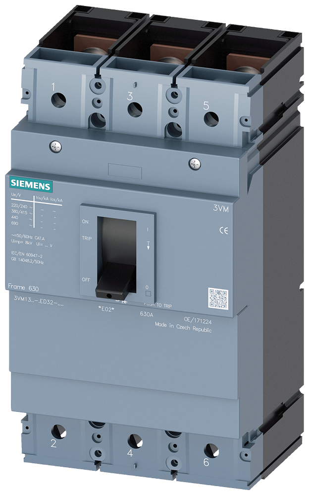 Siemens 3VM1340-4ED32-0AA0 SENTRON 3VM KOMPAKT TİP TERMİK MANYETİK GÜÇ ŞALTERİ; 3VM1; 36kA; 400A; SABİT TERMİK; SABİT MANYETİK; 3 KUTUPLU