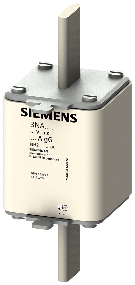 Siemens 3NA3250 STEATİT(SERAMİK) GÖVDELİ NH-BIÇAKLI SİGORTA BUŞONU; 300A; BOY 2; GENİŞLİK 57.8mm