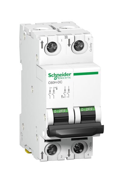 Schneider (A9N61522) Acti9 C60H-DC 2P 2A, 6kA C Eğrisi Otomat