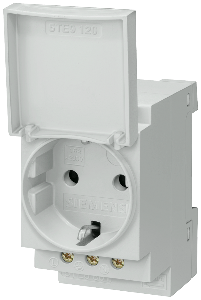 Siemens 5TE6801 >N< KAPAKLI TOPRAKLI PRİZ; RAYA MONTAJA UYGUN; 230V; 16A