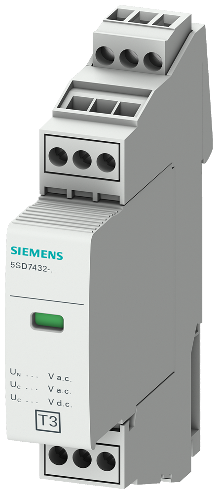 Siemens 5SD7432-7 D SINIFI; 2 KUTUPLU; ENVERSÖR KONTAKLI; YILDIRIMA KARŞI KORUYUCU PARAFUDR