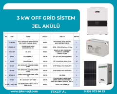 3 kW OFF GRİD SİSTEM - JEL AKÜLÜ