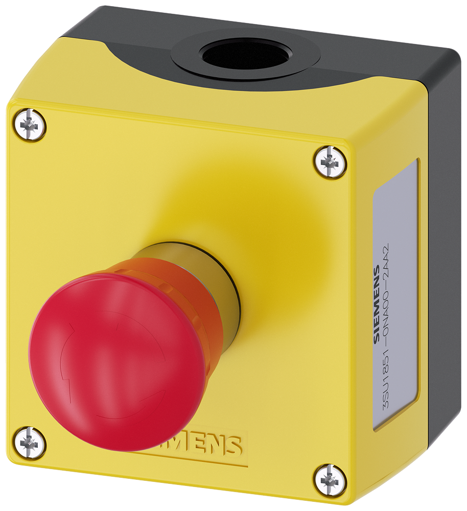 Siemens 3SU1851-0NA00-2AA2 Sirius ACT Kutulu Acil Durdurma Buton Setleri Çevir-Kur, metal gövde,1NC kontak, korumasız