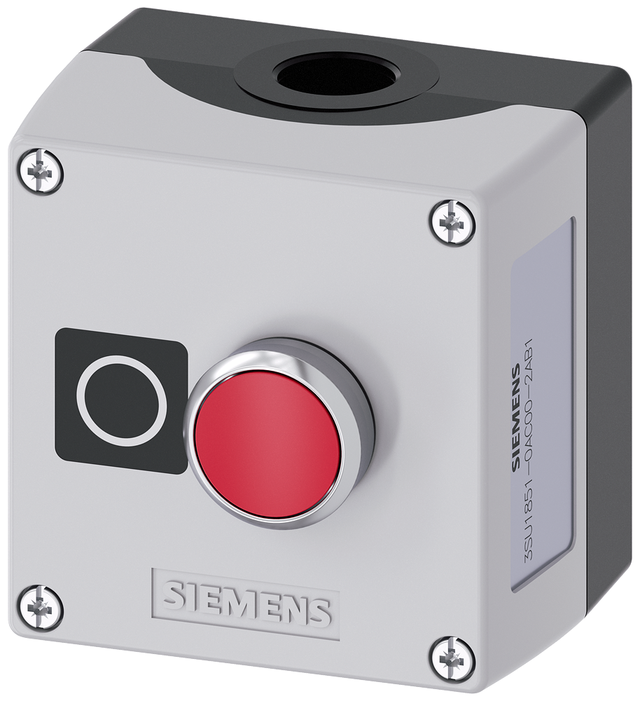 Siemens 3SU1851-0AC00-2AB1 Sirius ACT Kutulu Buton Setleri Metal etanj kutusu 1 kırmızı buton 1NC kontak