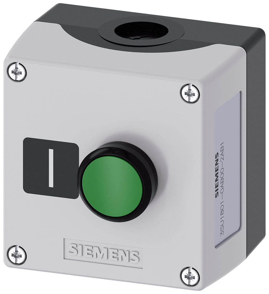 Siemens 3SU1801-0AB00-2AB1 Sirius ACT Kutulu Buton Setleri Plastik etanj kutusu 1 yeşil buton 1NO kontak