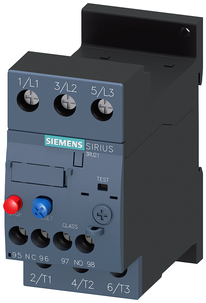Siemens 3RU2126-4CB1 3RU2 SIRIUS TERMİK RÖLE; FAZ KORUMALI; 1NO+1NC YARDIMCI KONTAKLI 17-22A;  BOY S0 ( RAYA MONTAJLI )