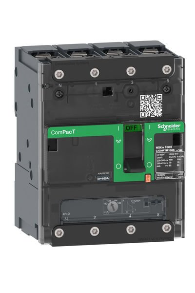Schneider (C12N6TM125B) Breaker NSXm 50kA TM125D 4P/3T busbar