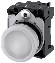 Siemens 3SU1156-6AA60-1AA0 Sirius ACT Metal Komple Sinyal Lambalar Beyaz 230 AC