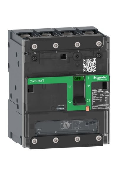 Schneider (C12F6TM160B) ComPacT NSXm 36kA TM160D 4P/3T busbar