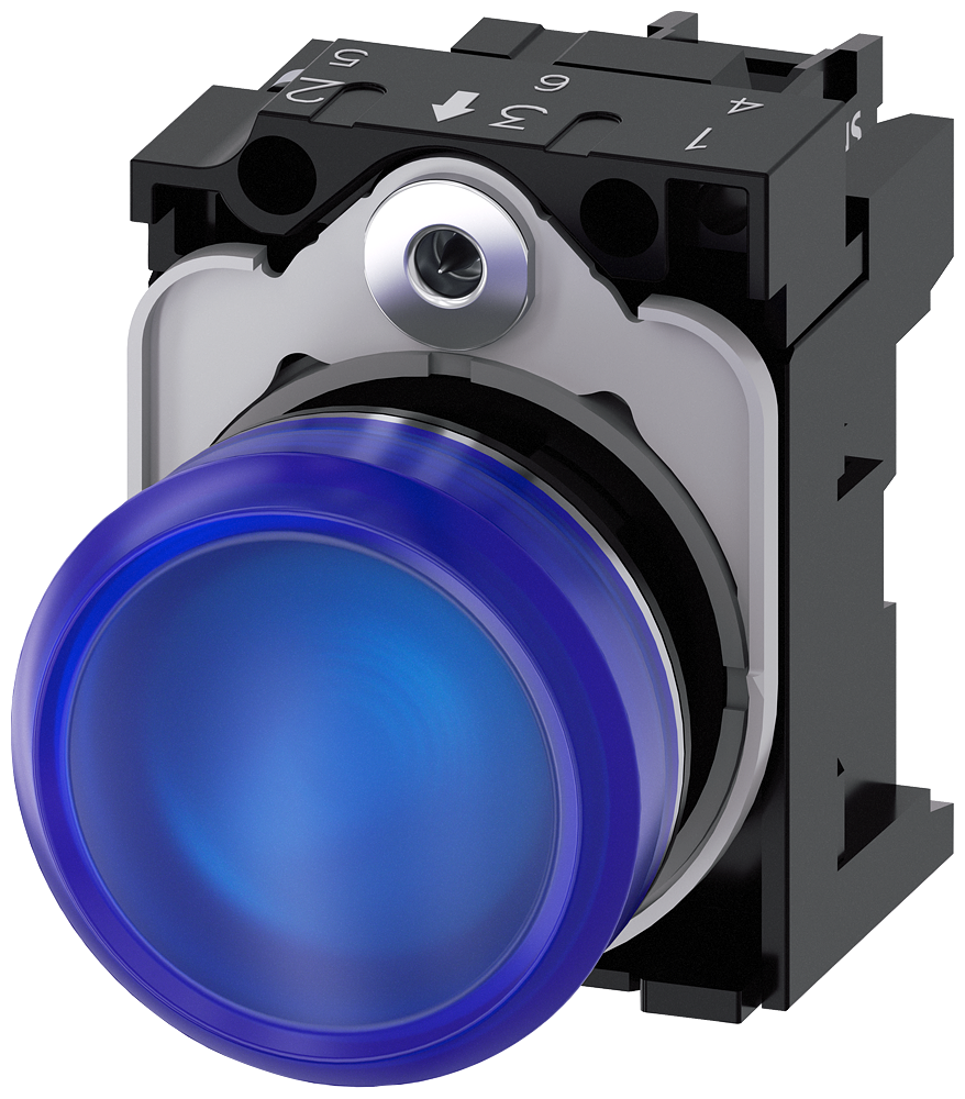 Siemens 3SU1156-6AA50-1AA0 Sirius ACT Metal Komple Sinyal Lambalar Mavi 230 AC