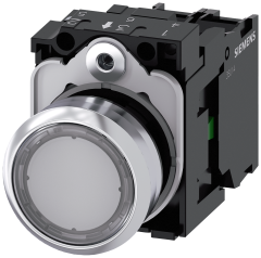 Siemens 3SU1156-0AB70-1BA0 Sirius ACT Metal Komple Işıklı Yay Dönüşlü Butonlar Renksiz 230 AC 1NO
