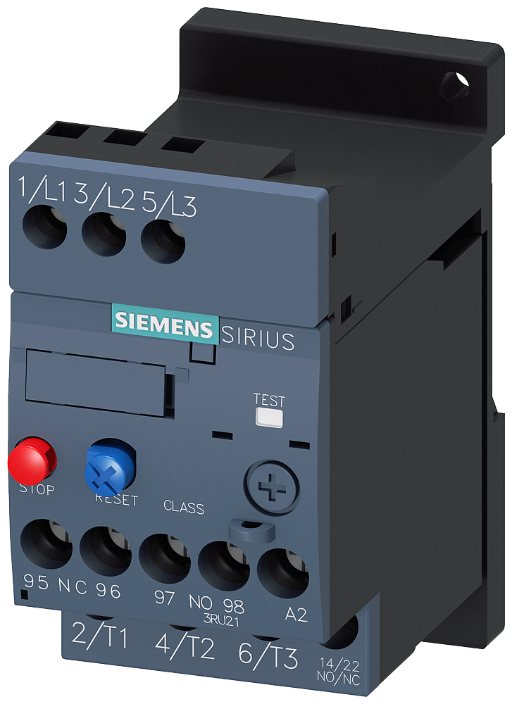 Siemens 3RU2116-1EB1 3RU2 SIRIUS TERMİK RÖLE; FAZ KORUMALI; 1NO+1NC YARDIMCI KONTAKLI 2;8-4A;  BOY S00 ( RAYA MONTAJLI )