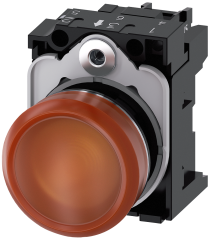 Siemens 3SU1152-6AA00-1AA0 Sirius ACT Metal Komple Sinyal Lambalar Kehribar 24 AC/DC
