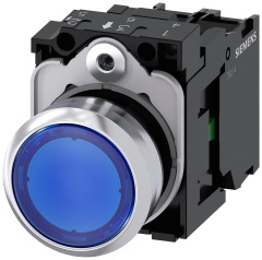 Siemens 3SU1152-0AB50-1BA0 Sirius ACT Metal Komple Işıklı Yay Dönüşlü Butonlar Mavi 24 AC/DC 1NO