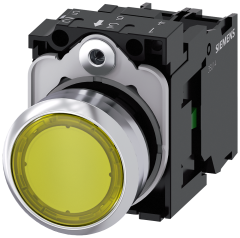 Siemens 3SU1152-0AB30-1BA0 Sirius ACT Metal Komple Işıklı Yay Dönüşlü Butonlar Sarı 24 AC/DC 1NO