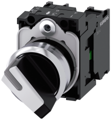 Siemens 3SU1150-2BF60-1MA0 Sirius ACT Metal 0-1 pozisyonlu ışıklandırılabilir kalıcı mandal buton 1NO/1NC