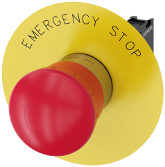 Siemens 3SU1150-1HB20-1CG0 Sirius ACT Metal Çevir-Kur 1NC “EMERGENCY STOP” plakalı Komple Acil Stop Mantar Butonlar 40mm