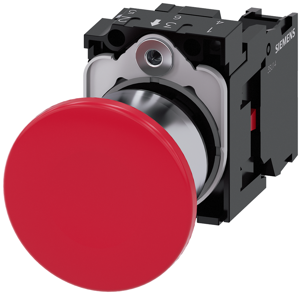 Siemens 3SU1150-1BA20-1CA0 Sirius ACT Metal Çek-Kur 1NC Komple Acil Stop Mantar Butonlar 40mm
