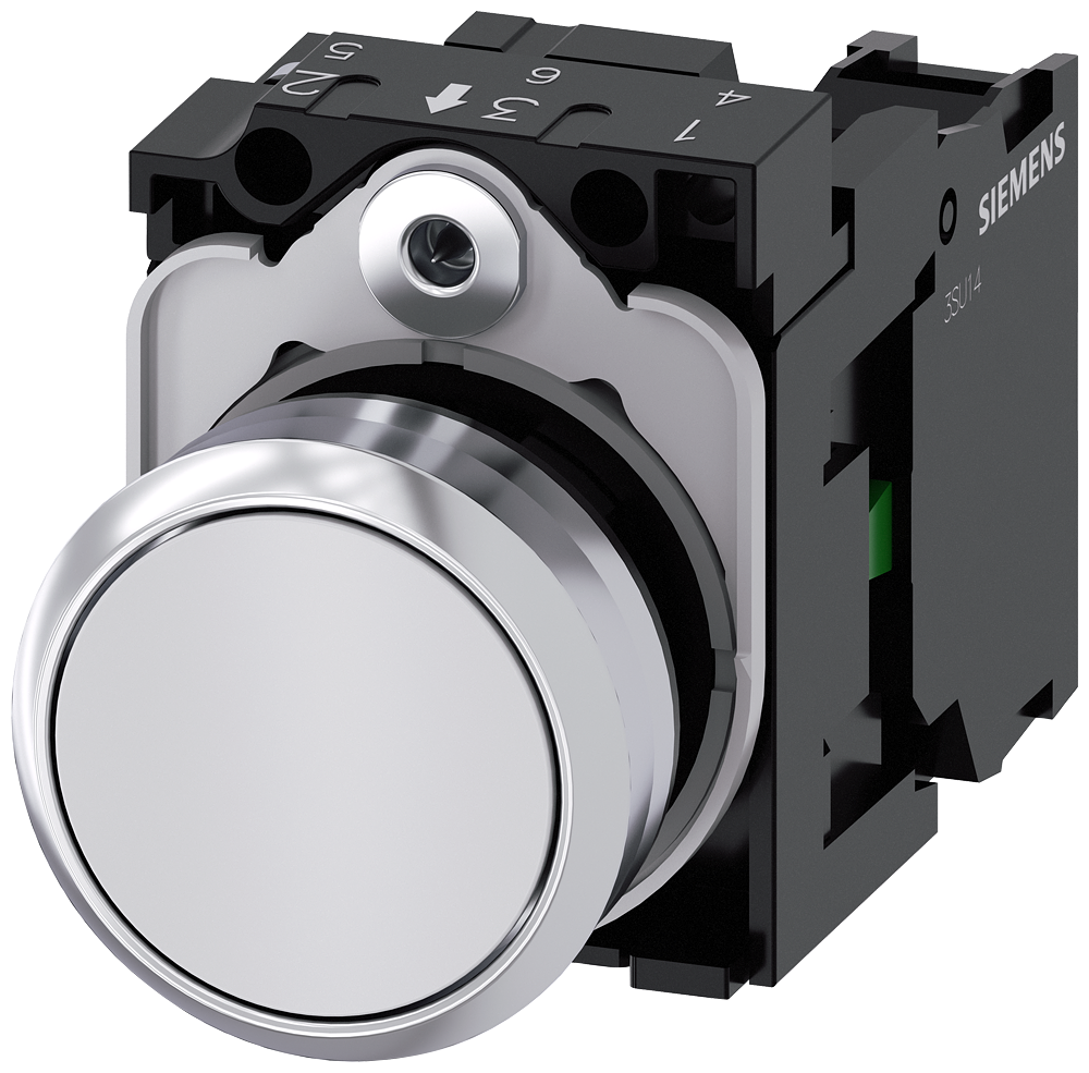 Siemens 3SU1150-0AB60-1BA0 Sirius ACT Metal Komple Yay Dönüşlü Butonlar Beyaz