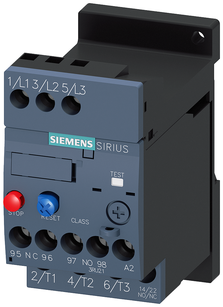 Siemens 3RU2116-0DB1 3RU2 SIRIUS TERMİK RÖLE; FAZ KORUMALI; 1NO+1NC YARDIMCI KONTAKLI 0.22-0.32A;  BOY S00 ( RAYA MONTAJLI )