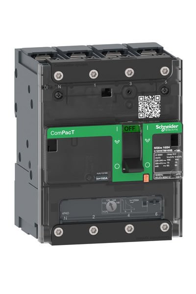 Schneider (C11N6TM080B) Breaker NSXm 50kA TM80D 4P/3T busbar