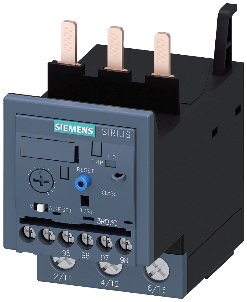 Siemens 3RB3036-1UB0 SIRIUS ELEKTRONİK AŞIRI AKIM RÖLESİ;  12;5-50A; CLASS 10 ÇALIŞMA SINIFI; 1NO+1NC Y. KONTAK; TEST FONKSİYONU; EL/OTOMATİK; UZAKTAN RESET; KONUM GÖSTERGESİ; KENDİNDEN BESLEMELİ; RAYA MONTAJ; FAZDAKİ DÜŞME VE ASİMETRİYE DUYARLI; 10SN'YE