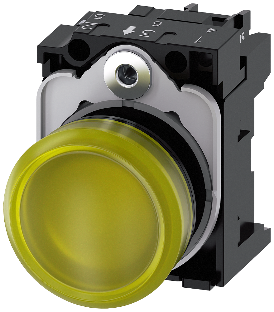 Siemens 3SU1106-6AA30-1AA0 Sirius ACT plastik Komple Sinyal Lambalar Sarı 230 AC