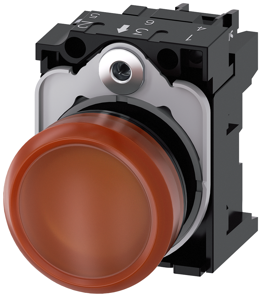 Siemens 3SU1106-6AA00-1AA0 Sirius ACT plastik Komple Sinyal Lambalar Kehribar 230 AC