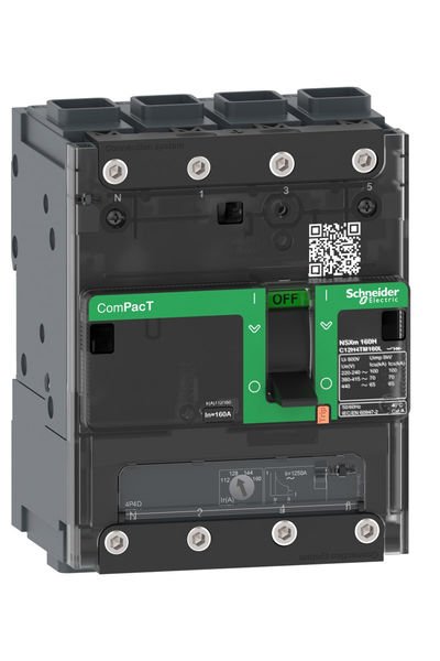Schneider (C11F6TM100B) ComPacT NSXm 36kA TM100D 4P/3T busbar