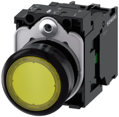 Siemens 3SU1106-0AB30-1BA0 Sirius ACT Plastik Sarı Komple ışıklı Yay Dönüşlü Butonlar 230 AC 1NO