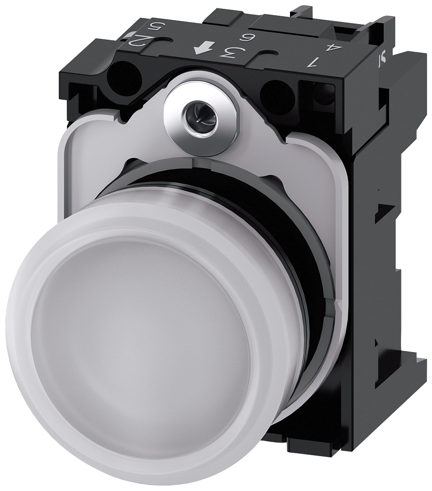 Siemens 3SU1102-6AA60-1AA0 Sirius ACT plastik Komple Sinyal Lambalar Beyaz 24 AC/DC