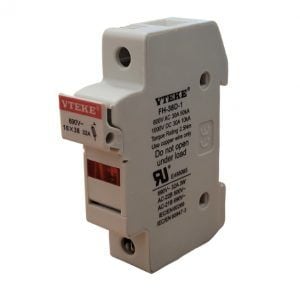 Vteke 1P 10 X 38 LEDLİ SİLİNDİRİK KARTUŞ SİGORTA YUVASI