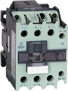 Federal KONTAKTÖR FC-32D01 3P AC3:32A, AC1:50A, AC5a:45A, 440Vac Us:24Vdc 1NC