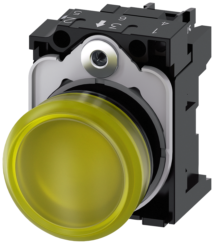 Siemens 3SU1102-6AA30-1AA0 Sirius ACT plastik Komple Sinyal Lambalar Sarı 24 AC/DC
