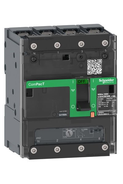 Schneider (C11B6TM080B) ComPacT NSXm 25kA TM80D 4P/3T busbar